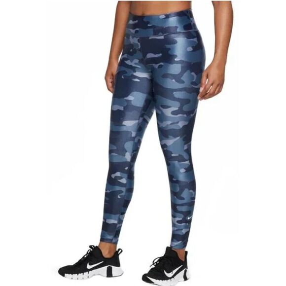 Nike Drifit One Midrise Camo Leggings - Picture 1 of 10